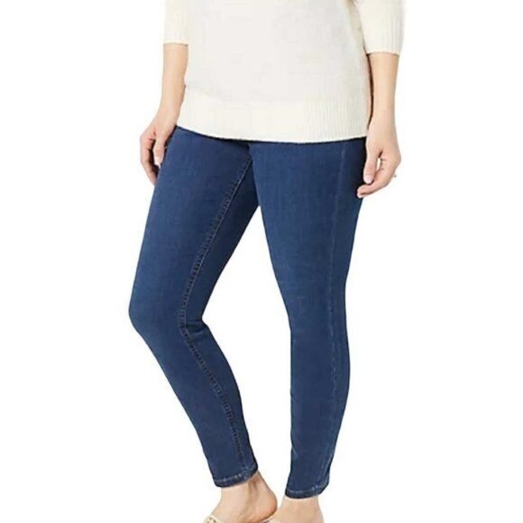 Denim&Co Pants - Denim & Co. Cozy Touch Denim Regular Pull On Jeggings 28 TALL (866)
